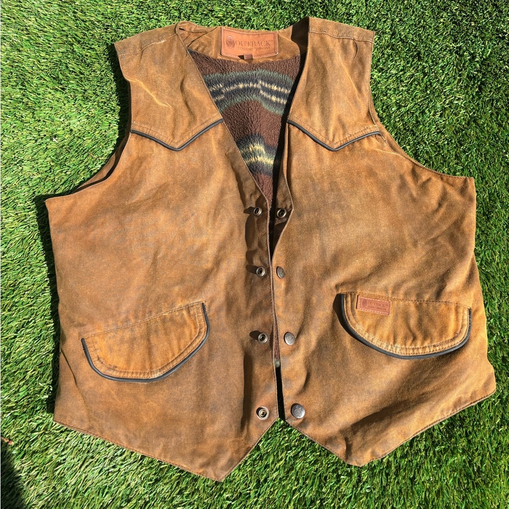 Men's Brown Leather Vest